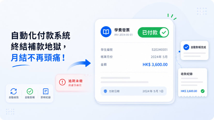 催繳學費損害家長關係？香港中小型補習社如何以「自動化收費」終結月底呆帳危機